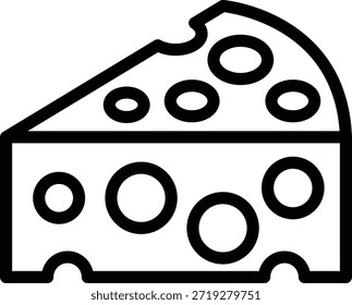 Estilo de icono de queso de diseño de Vector