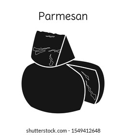 Vector design of cheese and parmesan logo. Web element of cheese and slice vector icon for stock.