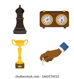 Vector design of chess and game logo. Collection of chess and strategy vector icon for stock.