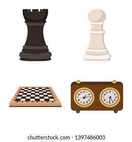 Vector design  chess and game sign. Set  chess and strategy stock symbol for web.