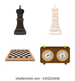 Vector design of chess and game symbol. Collection of chess and strategy vector icon for stock.
