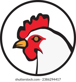 vector design of chicken inside circle