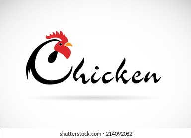 Vector design chicken is text on a white background.