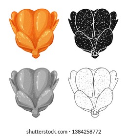 Vector design of chicken and thanksgiving  icon. Collection of chicken and dish  stock vector illustration.