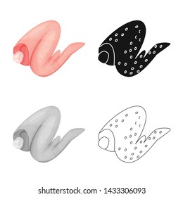 Vector design of chicken and wing icon. Set of chicken and recipe stock vector illustration.