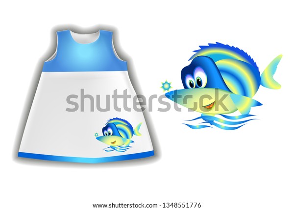 Vector Design Childrens Dress Print Cute Stock Image Download Now