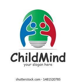 Vector design of children's mind logos. illustration element