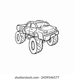 Vector design for a children's toy pickup truck 