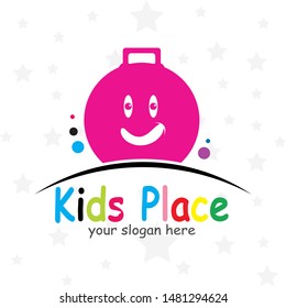 Vector design of a child's place logo. kids happy illustration element.