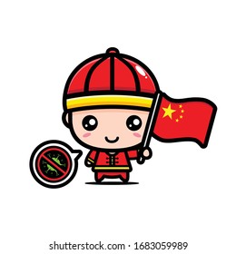 diseño vectorial China detiene el coronavirus