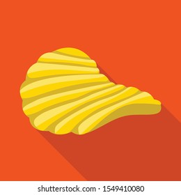 Vector design of chip and fluted symbol. Graphic of chip and crunchy vector icon for Stock.