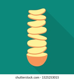 Vector design of chip and food sign. Web element of chip and vegetable stock symbol for web.