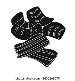 Vector design of chips and bacon symbol. Set of chips and flavor vector icon for stock.