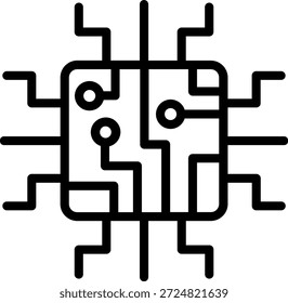 Estilo de icono de controlador de chipset de diseño de Vector