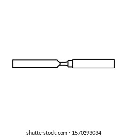 Vector design of chisel and bit sign. Graphic of chisel and instrument stock vector illustration.