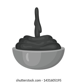 Vector design of chocolate and hot sign. Collection of chocolate and pod stock symbol for web.