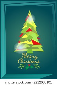 Diseño vectorial de la tarjeta de Navidad 
Árbol de Navidad abstracto