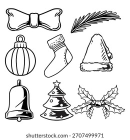 colección de elemento de Navidad de diseño de Vector