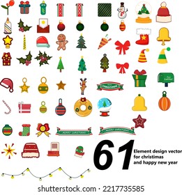 vector design Christmas elements collection for greeting christimas and happy new year and other your design 
