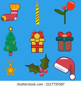 vector design Christmas elements collection for greeting christimas and happy new year and other your design 