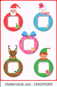 Vector design of Christmas symbol frame and ornaments. 