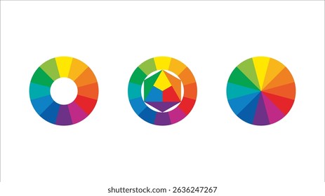 Vector design of chromatic circles in RGB colors	