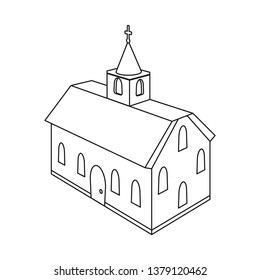 Vector design of church and cathedral sign. Collection of church and cross vector icon for stock.