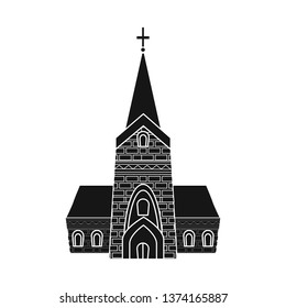 Vector design of church and catholic icon. Collection of church and europe vector icon for stock.