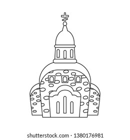 Vector design of church and catholic icon. Set of church and cathedral stock vector illustration.