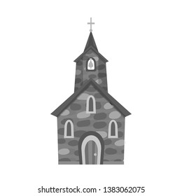 Vector design of church and catholic logo. Set of church and spiritual stock vector illustration.