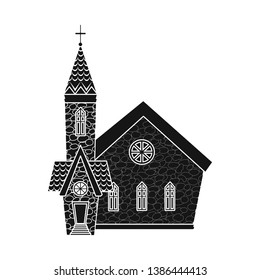 Vector design of church and catholic logo. Set of church and easter vector icon for stock.