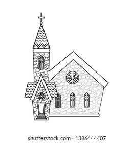 Vector design of church and catholic symbol. Set of church and easter vector icon for stock.