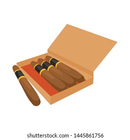 Vector design of cigar and box icon. Set of cigar and luxury stock symbol for web.