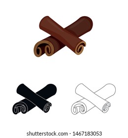 Vector design of cinnamon and stick icon. Set of cinnamon and ingredient stock symbol for web.