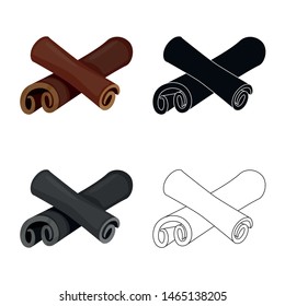 Vector design of cinnamon and stick symbol. Set of cinnamon and ingredient stock vector illustration.