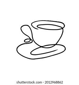 Vector design of a circle with one line .On a white isolated background for banners with postcards.Coloring, contour