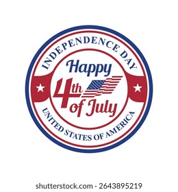 vector design circle pin sign happy independence day united states	