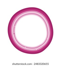 Vector Design of Circle Sliced of Fresh Raw Red Onion Ring Food Vegetable