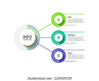 Diseño de vectores de infografía circular de 3 pasos