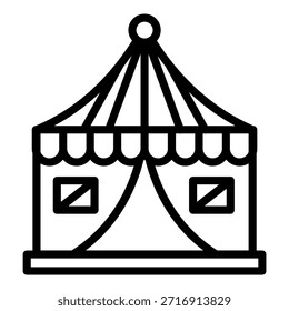 Estilo del icono de la tienda del circo del diseño del Vector