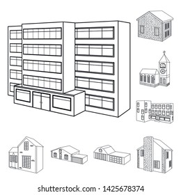 Vector design of city and construction icon. Set of city and estate vector icon for stock.