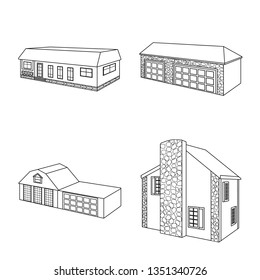 Vector design of city and construction symbol. Set of city and estate stock symbol for web.