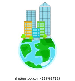 Vector design of city and earth, icon and graphic design