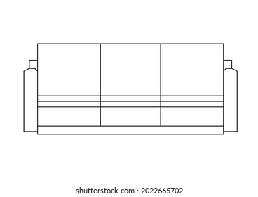 Vector design of classic three seater sofa sketch