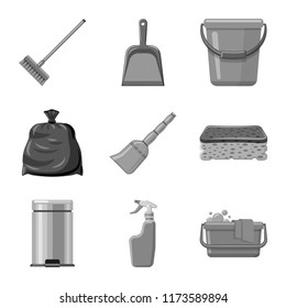 Vector design of cleaning and service icon. Collection of cleaning and household stock vector illustration.