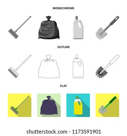 Vector design of cleaning and service icon. Set of cleaning and household vector icon for stock.