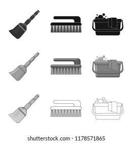 Vector design of cleaning and service icon. Set of cleaning and household vector icon for stock.