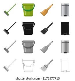 Vector design of cleaning and service icon. Collection of cleaning and household vector icon for stock.