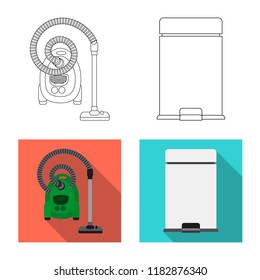Vector design of cleaning and service icon. Set of cleaning and household stock symbol for web.