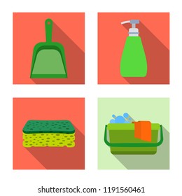 Vector design of cleaning and service icon. Collection of cleaning and household vector icon for stock.